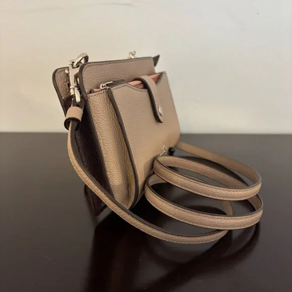 Coach Colorblock Taupe Grey (Stone) Melon Multi Pop Up Messenger Crossbody - Picture 3 of 16